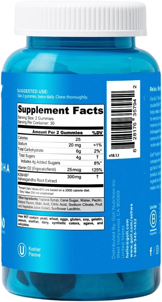 Ashwagandha & Vitamin D Gummy - 300 Count - Mixed Berry, KSM-66, Vegan, Plant Based, Non-Gmo, Gluten-Free & Gelatin Free Relax. Restore. Unwind, Pack of 5
