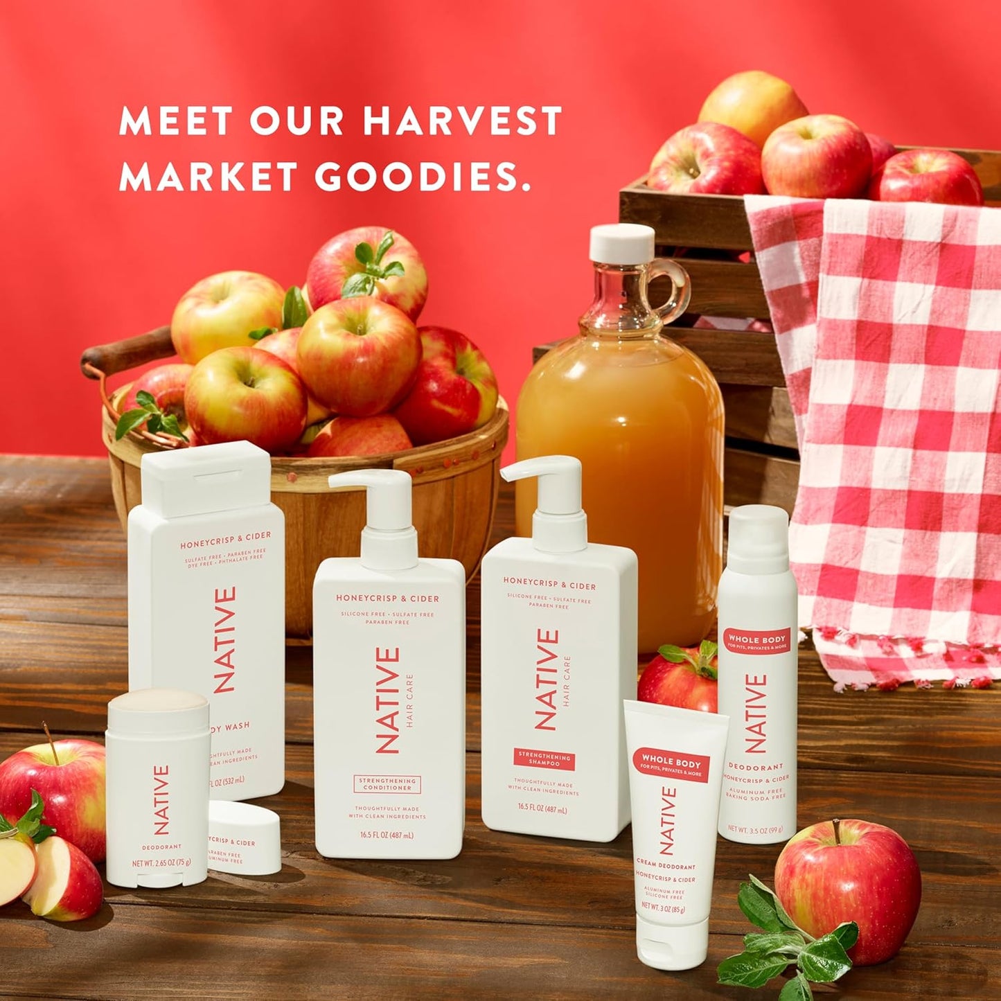 Shampoo & Conditioner, Body Wash - Honey Crisp & Cider - Naturally Derived Ingredients, Sulfate-Free, Paraben-Free, Strengthening Hair Care | Fall Seasonal Bundle (51 Fl Oz Total) - 3 Pk