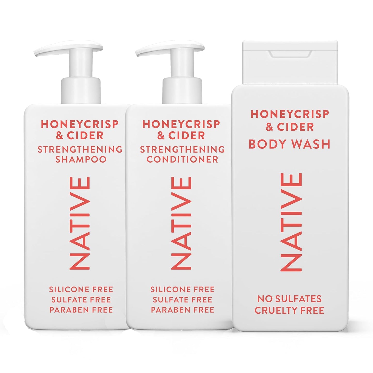 Shampoo & Conditioner, Body Wash - Honey Crisp & Cider - Naturally Derived Ingredients, Sulfate-Free, Paraben-Free, Strengthening Hair Care | Fall Seasonal Bundle (51 Fl Oz Total) - 3 Pk