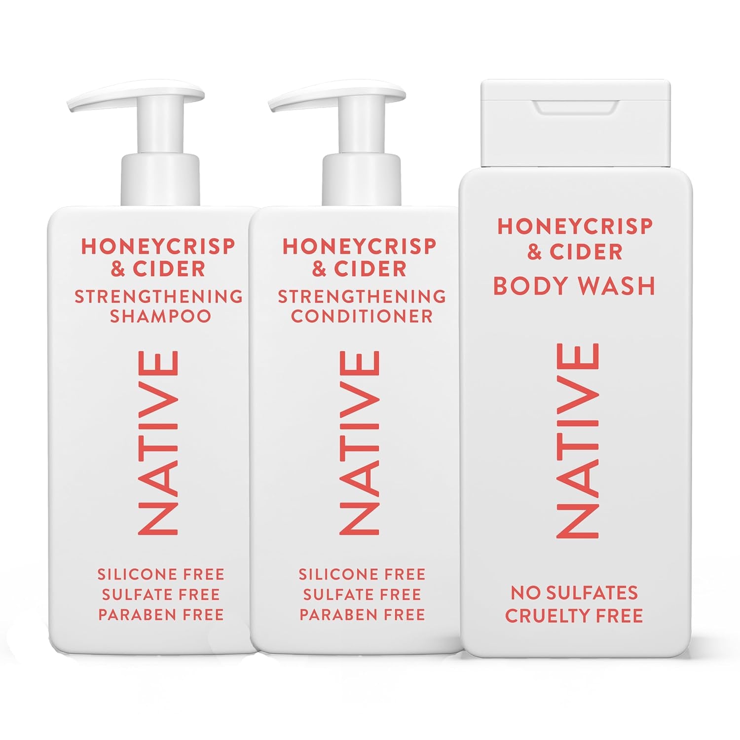 Shampoo & Conditioner, Body Wash - Honey Crisp & Cider - Naturally Derived Ingredients, Sulfate-Free, Paraben-Free, Strengthening Hair Care | Fall Seasonal Bundle (51 Fl Oz Total) - 3 Pk