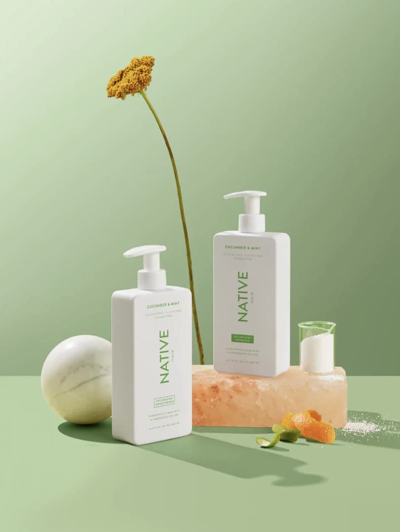 Shampoo and Conditioner Contain Naturally Derived Ingredients | All Hair Type Color & Treated from Fine to Dry Damaged, Sulfate & Dye Free - Cucumber & Mint, 16.5 Fl Oz Each (2 Pack)