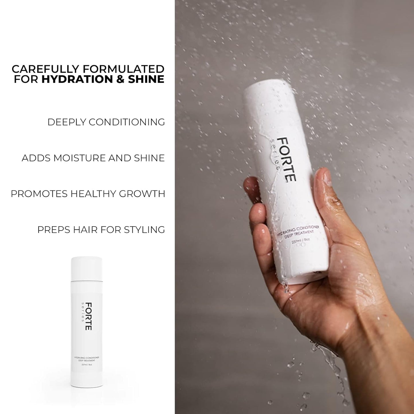 Hydrating Hair Conditioner for Men by Forte Series Deep Treatment for Damaged Hair Nourishing for Dry Hair Sulfate & Paraben for Frizzy Hair, (8 Oz)