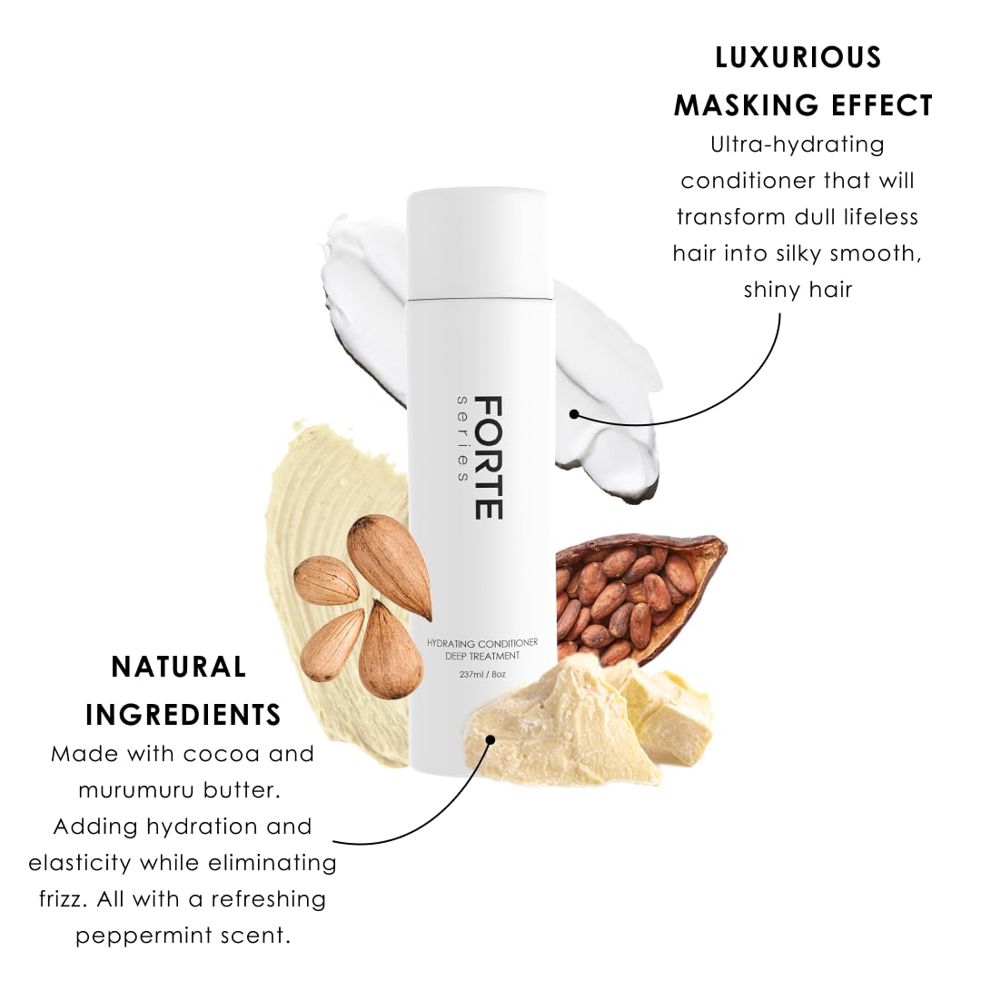 Hydrating Hair Conditioner for Men by Forte Series Deep Treatment for Damaged Hair Nourishing for Dry Hair Sulfate & Paraben for Frizzy Hair, (8 Oz)