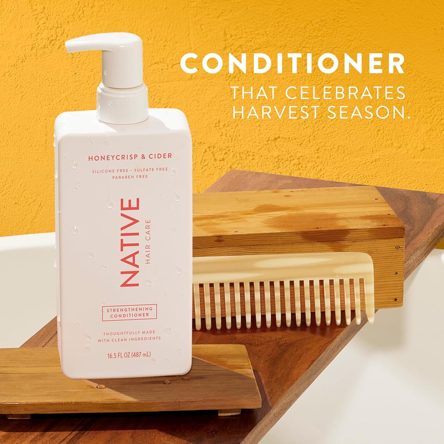 Shampoo & Conditioner, Body Wash - Honey Crisp & Cider - Naturally Derived Ingredients, Sulfate-Free, Paraben-Free, Strengthening Hair Care | Fall Seasonal Bundle (51 Fl Oz Total) - 3 Pk