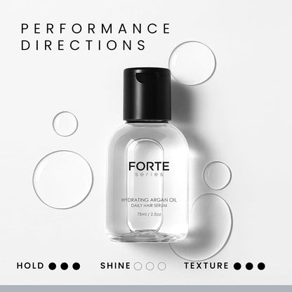 Hydrating Argan Oil Daily Hair Serum by Forte Series Sulfate Free Argan Hair Oil for Men Hair Serum for Dry Damaged Hair, for Styling Hair (75 Ml / 2.5 Oz)