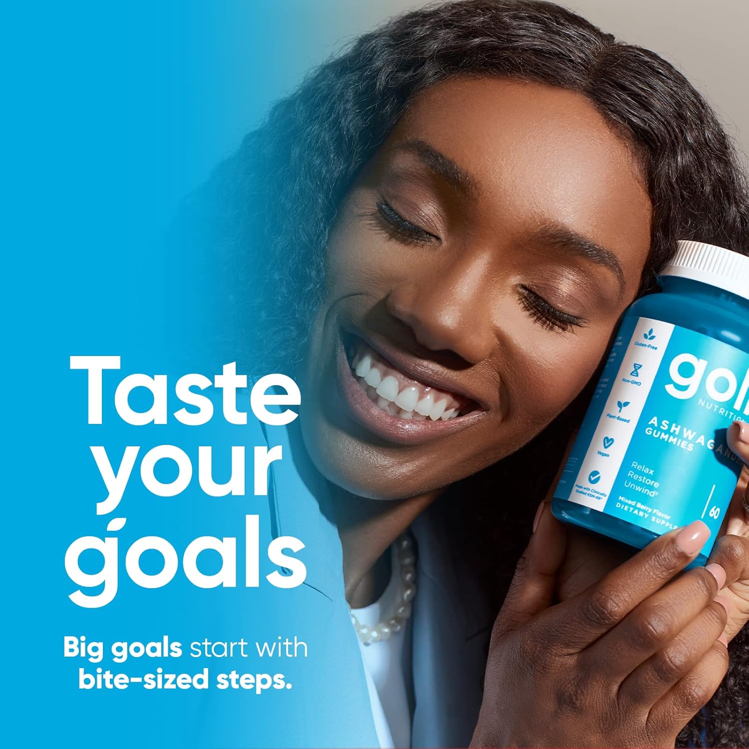 Ashwagandha & Vitamin D Gummy - 300 Count - Mixed Berry, KSM-66, Vegan, Plant Based, Non-Gmo, Gluten-Free & Gelatin Free Relax. Restore. Unwind, Pack of 5