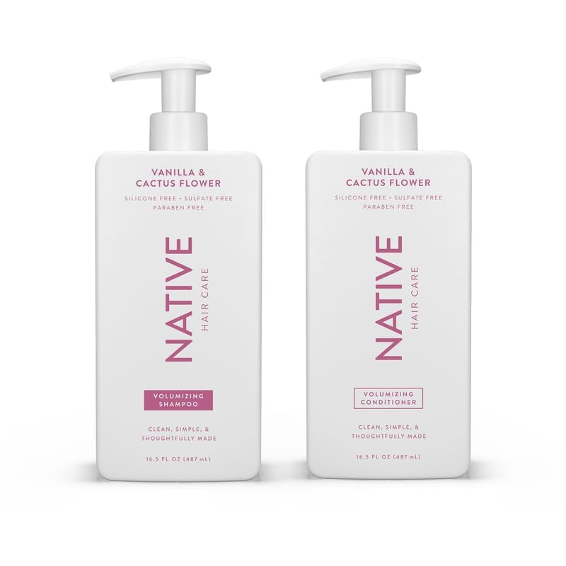 Vanilla & Cactus Flower 2-In-1 Shampoo & Conditioner Contain Naturally Derived Ingredients |All Hair Type Color & Treated, Fine to Dry Damaged, Sulfate & Dye Free - 2-Pack