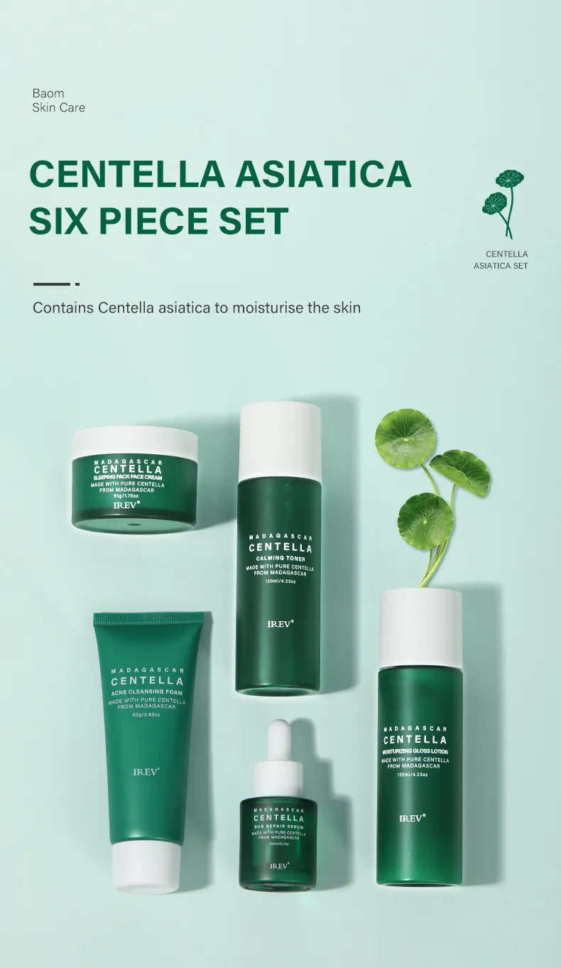 Private Label Skin Repair Centella Skin Care Kit Soothes Acne Face Care Centella Asiatica Extract Natural Facial Skin Care Set