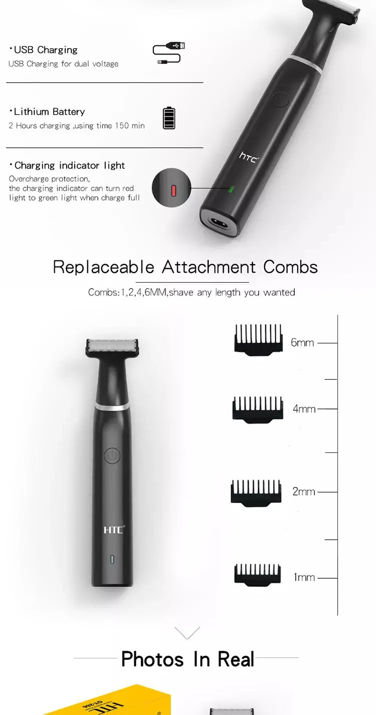 Electric Waterproof Beard Shaver for Men and Moustache