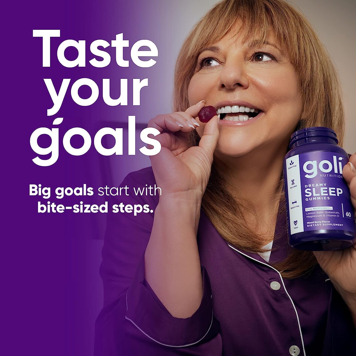 Dreamy Sleep Gummy - 60 Count - Melatonin, Vitamin D, Magnesium, and Lemon Balm Extract - Gelatin-Free, Gluten-Free, Vegan & Non-Gmo